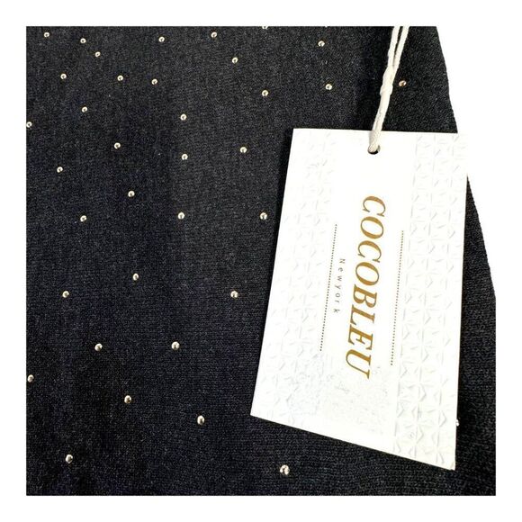 Cocobleu New York Medium Gray Sweater W/ White Dots & Long Sleeves NEW W/ Tags - Picture 2 of 5